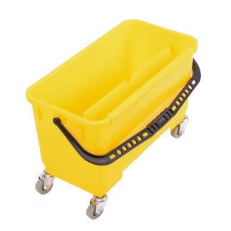 Yellow 24 L Window Cleaning Bucket with Sieve & Wheels